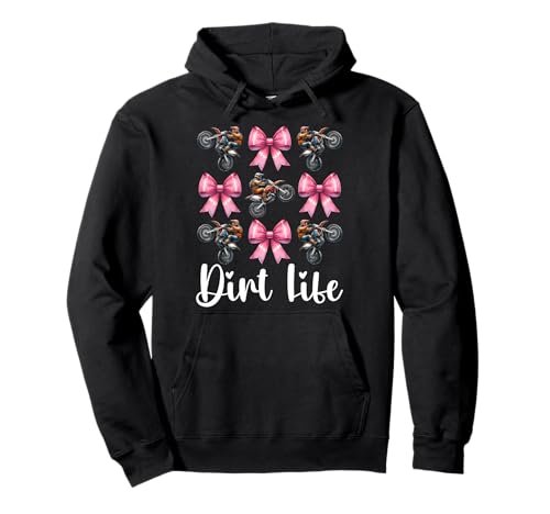 Dirt Life Dirt Bike für Mädchen, Motocross, Dirtbike, Mama, Kokette Pullover Hoodie von Womens Pink Coquette Bow Dirt Bike Motocross Gifts