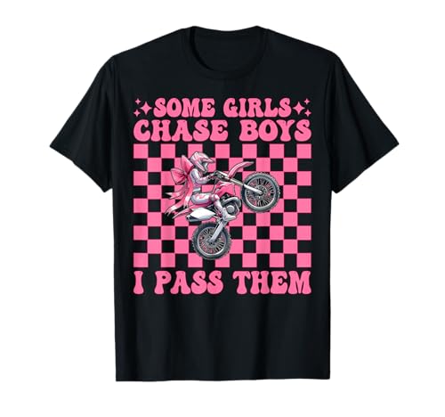Dirtbike Girl Dirtbiken Einige Mädchen jagen Jungen, ich überhole sie T-Shirt Dirtbike Girl Dirtbiken Einige Mädchen jagen Jungen, ich überhole sie T-Shirt von Womens Pink Coquette Bow Dirt Bike Motocross Gifts