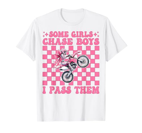 Dirtbike Girl Dirtbiken Einige Mädchen jagen Jungen, ich überhole sie T-Shirt Dirtbike Girl Dirtbiken Einige Mädchen jagen Jungen, ich überhole sie T-Shirt von Womens Pink Coquette Bow Dirt Bike Motocross Gifts