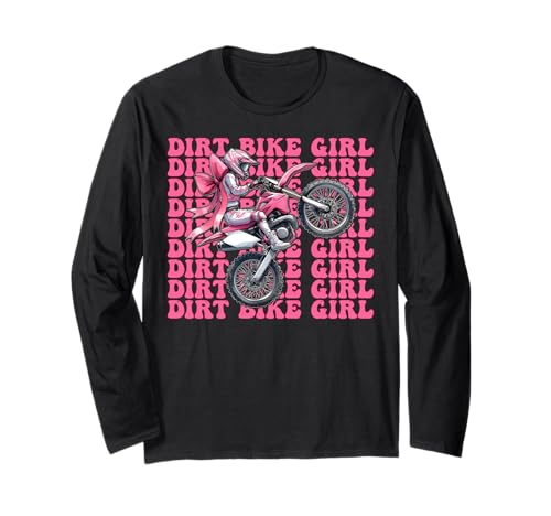 Dirtbike für Mädchen, Motocross, Dirtbike, Coquette Bow Langarmshirt von Womens Pink Coquette Bow Dirt Bike Motocross Gifts