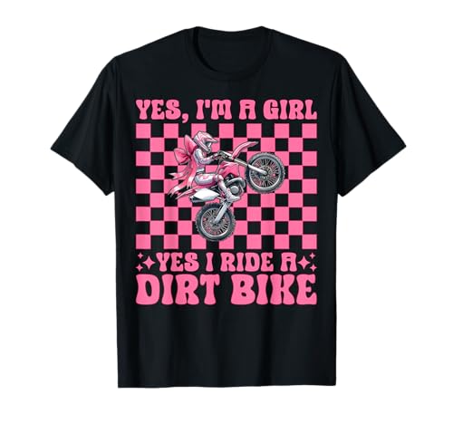 Ich Bin EIN Mädchen Ja, ich fahre EIN Dirtbike Motocross Dirt Biking T-Shirt Ich Bin EIN Mädchen Ja, ich fahre EIN Dirtbike Motocross Dirt Biking T-Shirt von Womens Pink Coquette Bow Dirt Bike Motocross Gifts