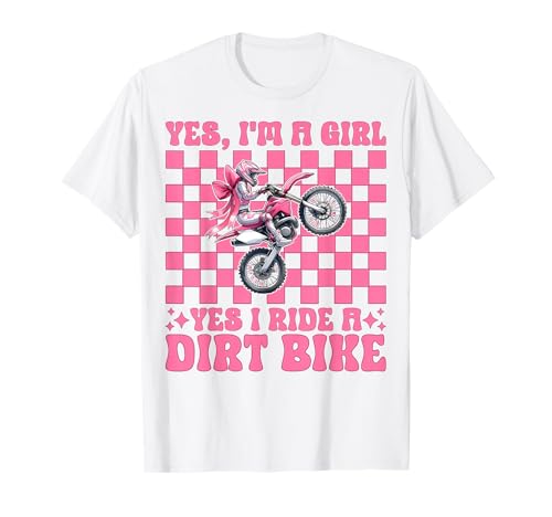 Ich Bin EIN Mädchen Ja, ich fahre EIN Dirtbike Motocross Dirt Biking T-Shirt Ich Bin EIN Mädchen Ja, ich fahre EIN Dirtbike Motocross Dirt Biking T-Shirt von Womens Pink Coquette Bow Dirt Bike Motocross Gifts