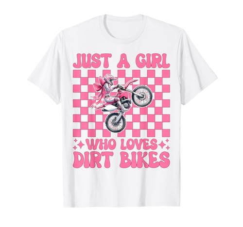 Nur EIN Mädchen, das Dirt Bikes liebt Dirt Bike Girl Dirt Biken T-Shirt Nur EIN Mädchen, das Dirt Bikes liebt Dirt Bike Girl Dirt Biken T-Shirt von Womens Pink Coquette Bow Dirt Bike Motocross Gifts