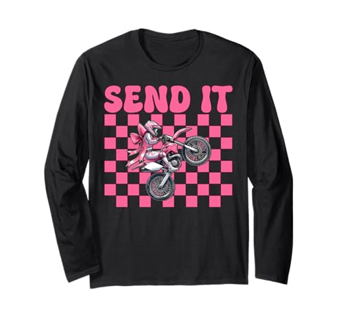Send It Dirt Bike Coquette Bow für Mädchen, Motocross, Dirtbike Langarmshirt Send It Dirt Bike Coquette Bow für Mädchen, Motocross, Dirtbike Langarmshirt von Womens Pink Coquette Bow Dirt Bike Motocross Gifts