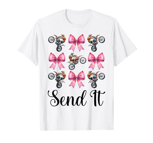 Send It Dirt Bike Coquette Bow für Mädchen, Motocross, Dirtbike T-Shirt Send It Dirt Bike Coquette Bow für Mädchen, Motocross, Dirtbike T-Shirt von Womens Pink Coquette Bow Dirt Bike Motocross Gifts