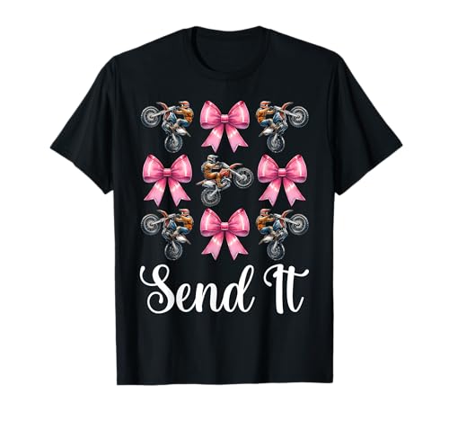 Send It Dirt Bike Coquette Bow für Mädchen, Motocross, Dirtbike T-Shirt Send It Dirt Bike Coquette Bow für Mädchen, Motocross, Dirtbike T-Shirt von Womens Pink Coquette Bow Dirt Bike Motocross Gifts