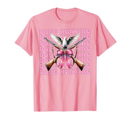 Dove Hunter Taubenjagd Mädchen Kokette Schleife Rosa Band T-Shirt von Womens Pink Coquette Bow Dove Hunter Hunting Gifts