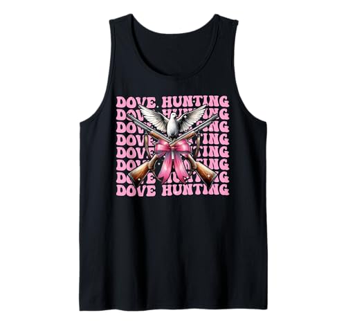 Dove Hunter Taubenjagd Mädchen Kokette Schleife Rosa Band Tank Top von Womens Pink Coquette Bow Dove Hunter Hunting Gifts