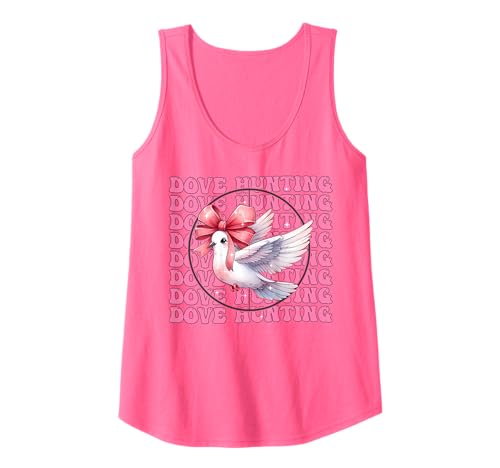 Kokette Schleife Taube Jagd Jäger Mädchen Mama Rosa Tank Top von Womens Pink Coquette Bow Dove Hunting Hunter Gifts