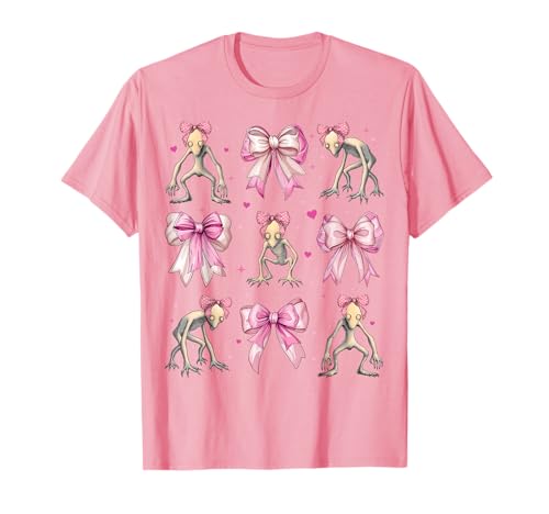 Dover Demon Cryptid Kryptozoologie Mädchen Kokette Schleife Rosa T-Shirt Dover Demon Cryptid Kryptozoologie Mädchen Kokette Schleife Rosa T-Shirt von Womens Pink Coquette Bow Dover Demon Cryptid Gifts