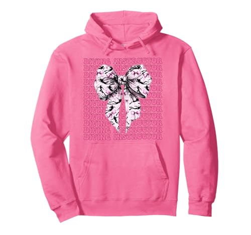 Fahrlehrerin Taucher Apnoe Taucher Mädchen Kokette Schleife Rosa Pullover Hoodie Fahrlehrerin Taucher Apnoe Taucher Mädchen Kokette Schleife Rosa Pullover Hoodie von Womens Pink Coquette Bow Driving Instructor Gifts