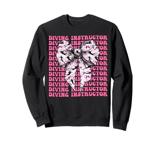 Fahrlehrerin Taucher Apnoe Taucher Mädchen Kokette Schleife Rosa Sweatshirt Fahrlehrerin Taucher Apnoe Taucher Mädchen Kokette Schleife Rosa Sweatshirt von Womens Pink Coquette Bow Driving Instructor Gifts