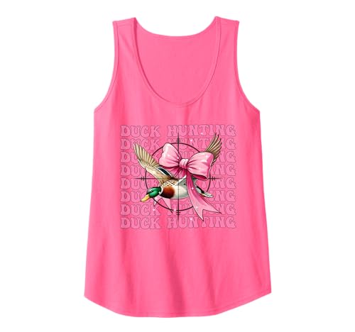 Kokette Schleife Ente Jagd Jäger Mädchen Mama Rosa Tank Top von Womens Pink Coquette Bow Duck Hunting Hunter Gifts