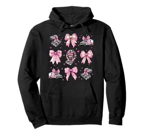 EMT Notfall-Medizin Krankenwagen Mädchen Kokette Bogen Pullover Hoodie EMT Notfall-Medizin Krankenwagen Mädchen Kokette Bogen Pullover Hoodie von Womens Pink Coquette Bow EMT Ambulance Gifts