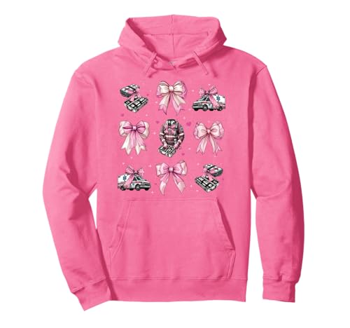 EMT Notfall-Medizin Krankenwagen Mädchen Kokette Bogen Pullover Hoodie EMT Notfall-Medizin Krankenwagen Mädchen Kokette Bogen Pullover Hoodie von Womens Pink Coquette Bow EMT Ambulance Gifts