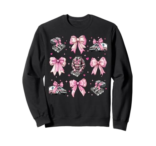 EMT Notfall-Medizin Krankenwagen Mädchen Kokette Bogen Sweatshirt EMT Notfall-Medizin Krankenwagen Mädchen Kokette Bogen Sweatshirt von Womens Pink Coquette Bow EMT Ambulance Gifts