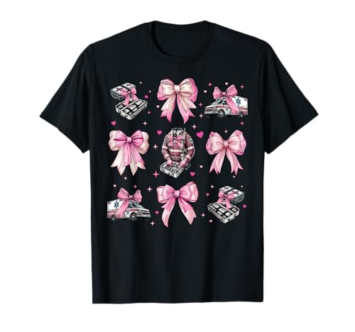 EMT Notfall-Medizin Krankenwagen Mädchen Kokette Bogen T-Shirt EMT Notfall-Medizin Krankenwagen Mädchen Kokette Bogen T-Shirt von Womens Pink Coquette Bow EMT Ambulance Gifts
