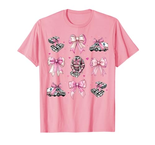 EMT Notfall-Medizin Krankenwagen Mädchen Kokette Bogen T-Shirt EMT Notfall-Medizin Krankenwagen Mädchen Kokette Bogen T-Shirt von Womens Pink Coquette Bow EMT Ambulance Gifts