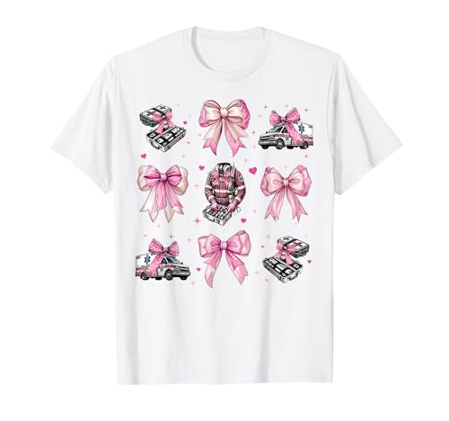 EMT Notfall-Medizin Krankenwagen Mädchen Kokette Bogen T-Shirt EMT Notfall-Medizin Krankenwagen Mädchen Kokette Bogen T-Shirt von Womens Pink Coquette Bow EMT Ambulance Gifts