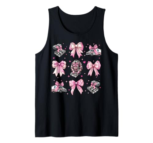 EMT Notfall-Medizin Krankenwagen Mädchen Kokette Bogen Tank Top EMT Notfall-Medizin Krankenwagen Mädchen Kokette Bogen Tank Top von Womens Pink Coquette Bow EMT Ambulance Gifts