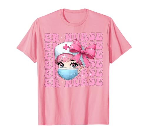ER Krankenschwester Notfall Krankenschwester Mädchen Kokette Schleife Rosa Band T-Shirt ER Krankenschwester Notfall Krankenschwester Mädchen Kokette Schleife Rosa Band T-Shirt von Womens Pink Coquette Bow ER Nurse Emergency Gifts