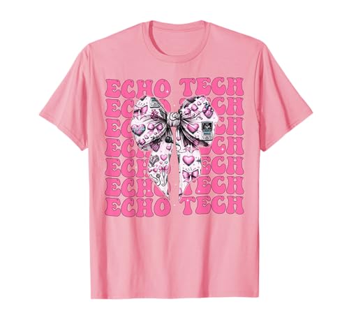 Echo Tech Echokardiography Technician Girl Coquette Bow Pink T-Shirt Echo Tech Echokardiography Technician Girl Coquette Bow Pink T-Shirt von Womens Pink Coquette Bow Echo Tech Gifts