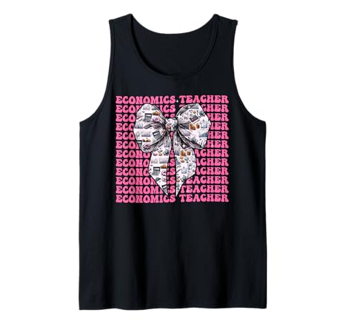 Wirtschaftslehrer Economy Girl Kokette Schleife Rosa Band Tank Top Wirtschaftslehrer Economy Girl Kokette Schleife Rosa Band Tank Top von Womens Pink Coquette Bow Economics Teacher Gifts