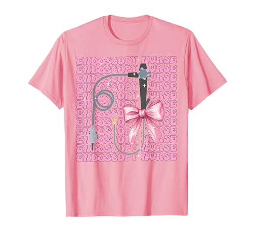 Endoskopie Krankenschwester Gastroenterologie ENDO Tech Girl Kokette Bogen T-Shirt von Womens Pink Coquette Bow Endoscopy Nurse Gifts