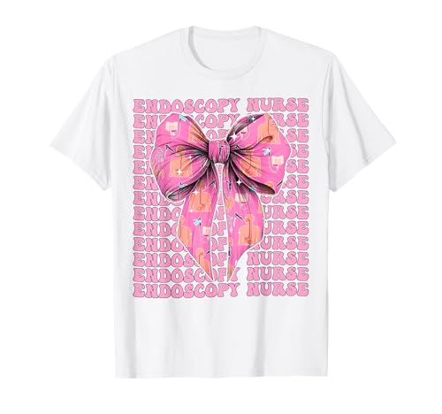 Endoskopie Krankenschwester Gastroenterologie ENDO Tech Girl Kokette Bogen T-Shirt von Womens Pink Coquette Bow Endoscopy Nurse Gifts