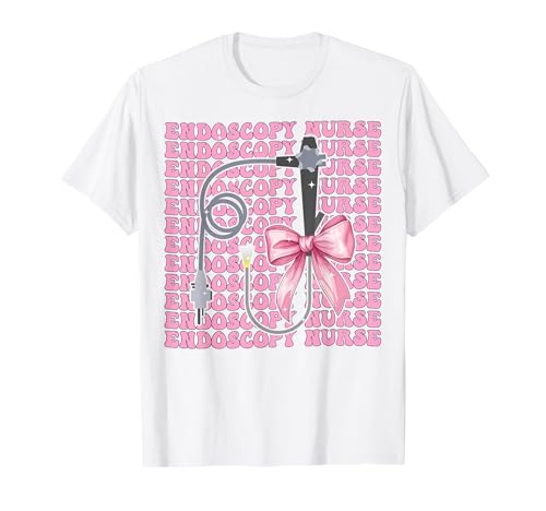 Endoskopie Krankenschwester Gastroenterologie ENDO Tech Girl Kokette Bogen T-Shirt von Womens Pink Coquette Bow Endoscopy Nurse Gifts