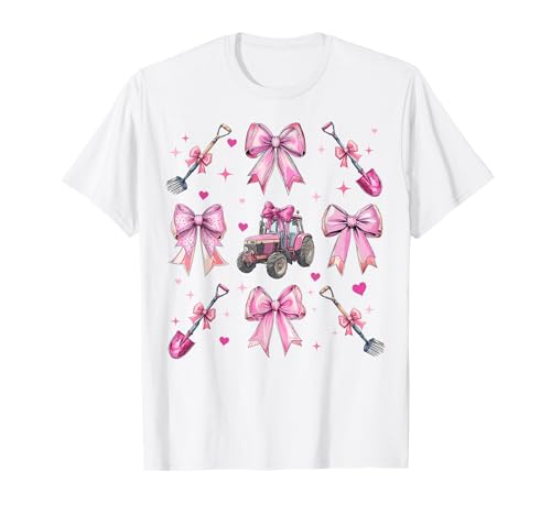 Farmer Farming Farm Traktor Mädchen Kokette Schleife Rosa Mama T-Shirt Farmer Farming Farm Traktor Mädchen Kokette Schleife Rosa Mama T-Shirt von Womens Pink Coquette Bow Farmer Farming Gifts