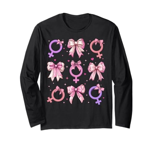 Feministischer Feminismus Frauen Empowerment Langarmshirt von Womens Pink Coquette Bow Feminist Feminism Gifts