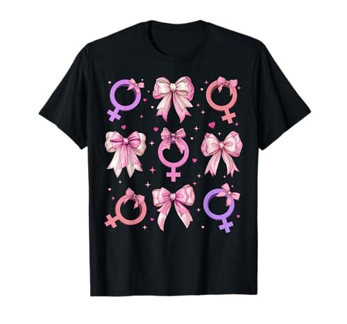 Feministischer Feminismus Frauen Empowerment T-Shirt von Womens Pink Coquette Bow Feminist Feminism Gifts