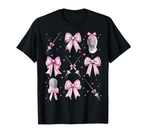 Fechten Fechten Mädchen Kokette Schleife Rosa Mama T-Shirt von Womens Pink Coquette Bow Fencing Fencer Gifts
