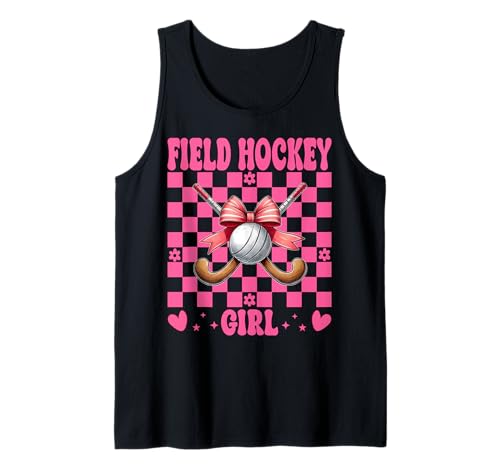Feldhockey Girl Kokette Bogen Tank Top von Womens Pink Coquette Bow Field Hockey Player Gifts