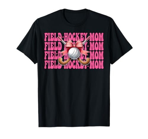 Feldhockey Mom Mama Muttertag Rosa Kokette Schleife T-Shirt Feldhockey Mom Mama Muttertag Rosa Kokette Schleife T-Shirt von Womens Pink Coquette Bow Field Hockey Player Gifts