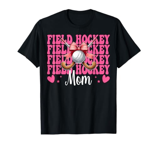 Feldhockey Mom Mama Muttertag Rosa Kokette Schleife T-Shirt Feldhockey Mom Mama Muttertag Rosa Kokette Schleife T-Shirt von Womens Pink Coquette Bow Field Hockey Player Gifts