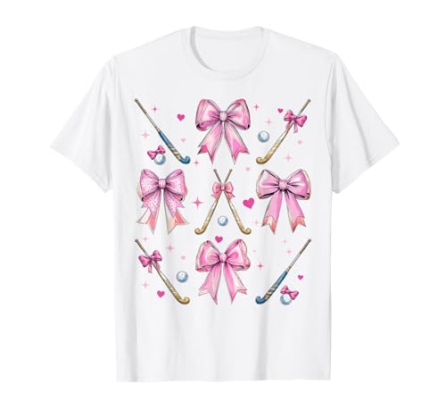 Feldhockeyschläger Mädchen Kokette Schleife Rosa Mama T-Shirt Feldhockeyschläger Mädchen Kokette Schleife Rosa Mama T-Shirt von Womens Pink Coquette Bow Field Hockey Player Gifts