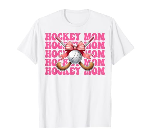 Hockey Mom Feldhockey Mama Kokette Bogen T-Shirt Hockey Mom Feldhockey Mama Kokette Bogen T-Shirt von Womens Pink Coquette Bow Field Hockey Player Gifts