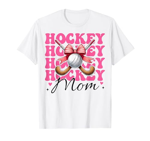 Hockey Mom Feldhockey Mama Kokette Bogen T-Shirt Hockey Mom Feldhockey Mama Kokette Bogen T-Shirt von Womens Pink Coquette Bow Field Hockey Player Gifts