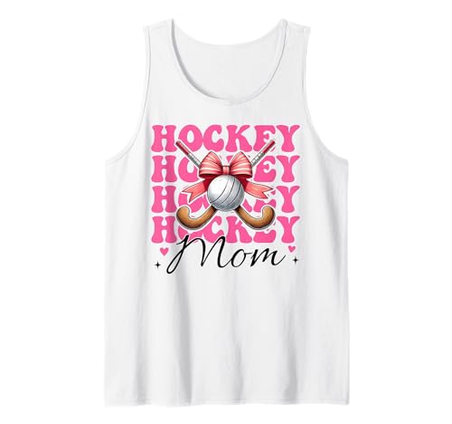 Hockey Mom Feldhockey Mama Kokette Bogen Tank Top Hockey Mom Feldhockey Mama Kokette Bogen Tank Top von Womens Pink Coquette Bow Field Hockey Player Gifts