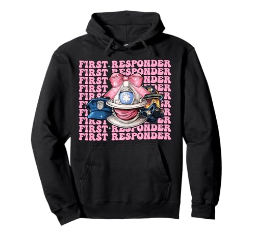 First Responder EMS EMT Girl Kokette Schleife Rosa Pullover Hoodie First Responder EMS EMT Girl Kokette Schleife Rosa Pullover Hoodie von Womens Pink Coquette Bow First Responder EMS Gifts