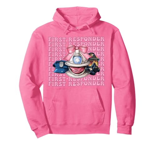 First Responder EMS EMT Girl Kokette Schleife Rosa Pullover Hoodie First Responder EMS EMT Girl Kokette Schleife Rosa Pullover Hoodie von Womens Pink Coquette Bow First Responder EMS Gifts