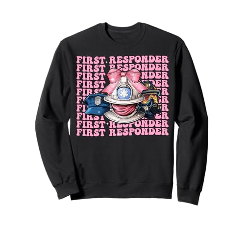 First Responder EMS EMT Girl Kokette Schleife Rosa Sweatshirt First Responder EMS EMT Girl Kokette Schleife Rosa Sweatshirt von Womens Pink Coquette Bow First Responder EMS Gifts