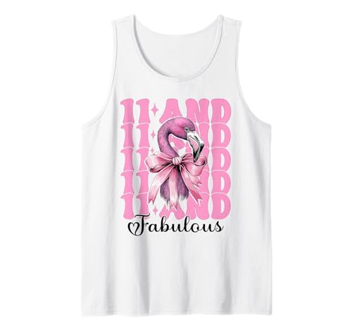 11 and Fabulous Flamingo Birthday 11 Jahre altes Mädchen Coquette Tank Top 11 and Fabulous Flamingo Birthday 11 Jahre altes Mädchen Coquette Tank Top von Womens Pink Coquette Bow Flamingo Animal Gifts