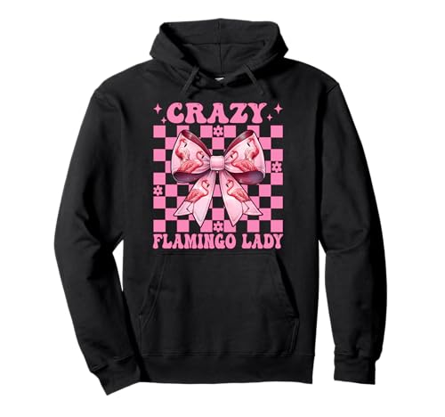 Crazy Flamingo Lady Flamingo Girl Mama Rosa Kokettenschleife Pullover Hoodie Crazy Flamingo Lady Flamingo Girl Mama Rosa Kokettenschleife Pullover Hoodie von Womens Pink Coquette Bow Flamingo Animal Gifts
