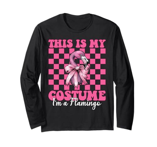 Das ist Mein Kostüm I'm A Flamingo Girl Mom Coquette Bow Langarmshirt von Womens Pink Coquette Bow Flamingo Animal Gifts