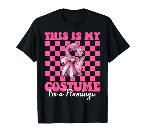 Das ist Mein Kostüm I'm A Flamingo Girl Mom Coquette Bow T-Shirt von Womens Pink Coquette Bow Flamingo Animal Gifts