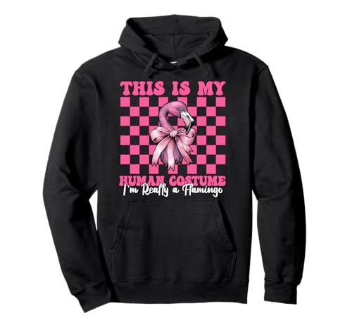 Das ist Mein menschliches Kostüm Ich Bin wirklich EIN Flamingo-Mädchen Kokette Pullover Hoodie von Womens Pink Coquette Bow Flamingo Animal Gifts