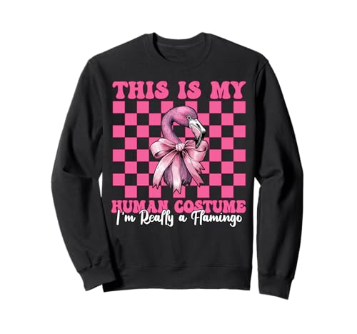 Das ist Mein menschliches Kostüm Ich Bin wirklich EIN Flamingo-Mädchen Kokette Sweatshirt von Womens Pink Coquette Bow Flamingo Animal Gifts